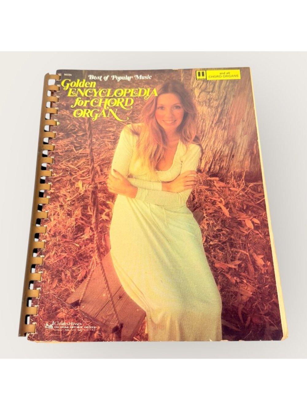 Vintage 1970s Golden Encyclopedia For Chord Organ Sheet Music Spiral Book